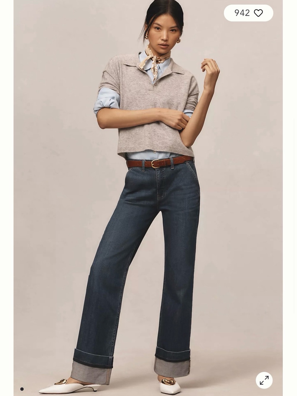 NWOT The Francais Mid-Rise Cuffed Jeans by Pilcro